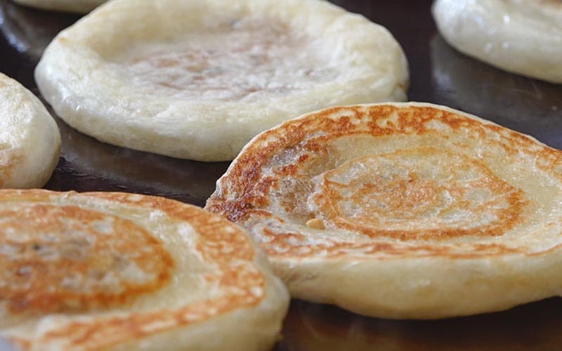 Panqueque Coreano relleno de jarabe de azúcar moreno